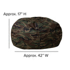 Flash Furniture Oversized Camouflage Kids Bean Bag Chair-Spot Clean with Damp Cloth