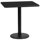 Flash Furniture 24'' x 30'' Rectangular Laminate Table Top, Black with 18'' Round Table-Height Base (XUBK2430TR18)-Black Laminate Top