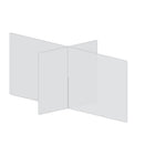 Mark Maker 4 Way Table Divider - 60" L x 30" W x 31.5" H - 1/4" clear acrylic - no pass throughs-Social distancing for up to 4 people