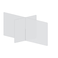 Mark Maker 4 Way Table Divider - 60" L x 30" W x 31.5" H - 1/4" clear acrylic - no pass throughs-Social distancing for up to 4 people