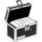 Vaultz Locking Index Card Box, 3" x 5", Black-Securely organizes and stores filing cards