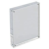 Azar Displays 11" x 8.5" Vertical/Horizontal Block Acrylic Sign Holder, Clear (104436)-Used to display graphics vertically and horizontally