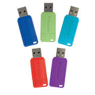 Verbatim Pinstripe 16 GB USB 2.0 Flash Drive - 5 Pack-Built-in Microban antimicrobial product protection helps fight bacteria growth