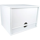 Victor Wood Desktop Organizer, Pure White (W4720)-Four full sized shelves for files