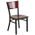 Flash Furniture HERCULES Series Black Slat Back Metal Restaurant Chair - Mahogany Wood Back & Seat-500 lb. Weight Capacity