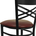 Flash Furniture HERCULES Series Black "X" Back Metal Restaurant Barstool - Burgundy Vinyl Seat-CA117 Fire Retardant Foam