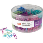 Staples #1 Size Vinyl-Coated Paper Clips - Assorted Fashion Colours - 1000 Pack-Vinyl coated, metal paper clips slide easily, never leave marks on your documents