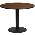 Flash Furniture 42" Round Walnut Laminate Table Top with 24" Round Table Height Base-Hospitality Table