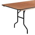 Flash Furniture 36" x 96" Rectangular Wood Folding Banquet Table with Clear Coated Finished Top-Seats up to 10 Adults