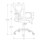 Monarch Specialties 7462 Office Chair - White/Chrome Base-Product dimensions: 23 inches L x 24.5 inches W x 36 inches H