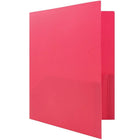 JAM Paper Plastic POP Two Pocket Clasp School Folder with Prong Clip Fasteners, Pink, 12 Pack (313525333ug)-4