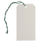 Jam Paper Premium Gift Tags with String - Medium - 4 3/4" x 2 3/8" - White with Green String - 100 Pack-White gift tag