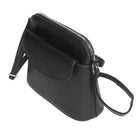 Nicci Crossbody with Front Flap - Black-Outside front pocket with magnetic snap closure