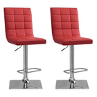 CorLiving DPU-954-B Adjustable Bonded Leather Barstool, Red and Chrome, 2 Pack-Seat height adjustable with upgraded gas lift