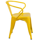 Flash Furniture Yellow Metal Indoor-Outdoor Chair with Arms-Stacks up to 8 Chairs High