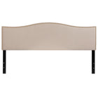 Flash Furniture Lexington Upholstered King Size Headboard with Accent Nail Trim - Beige Fabric-Transitional Style
