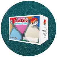 Sandtastik Classic Coloured Sand, 10 lb (4.5 kg) Box, Teal-Fine grain with natural sparkle throughout