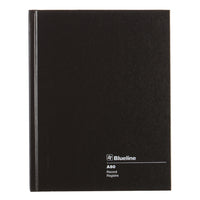 Blueline Ruled Notebook - 9-1/4" x 7-1/4" - Black - 144 Pages-White paper