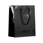 Jam Paper Glossy Gift Bags with Rope Handles - Medium - 8" x 10" - Black - 3 Pack-Color: Black Glossy