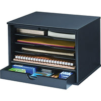 Victor Range-tout de bureau en bois, noir minuit (4720-5)-Range-tout de bureau à 5 compartiments