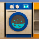 Flash Furniture Bright Beginnings Commercial Grade Wooden Kid's Washing Machine with Integrated Storage and Turning Knobs-Wipe Clean with a Damp Cloth and Air Dry