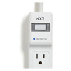 NXT Technologies 6-Outlet Surge Protector, 8' Cord, 900 Joules, White-Joules: 900
