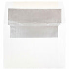 JAM Paper A6 Invitation Envelopes, 4.75 x 6.5, White with Silver Lining, 250 Pack (82927H)-White with silver foil lined envelope