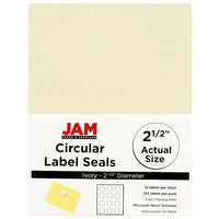 JAM Paper Circle Label Sticker Seals, 2.5 Diameter, Ivory, 120 Pack-Circle Labels