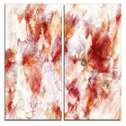 Designart Orange Abstract Flowers Canvas Art Print, 40"W x 40"H, 2 Panels, (PT3411-3-40-40)-Print