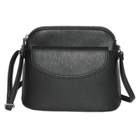Nicci Crossbody with Front Flap - Black-Inside zipper pocket and cell phone pocket