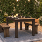 Flash Furniture 60" x 38" Rectangular Antique Rustic Solid Pine Farm Dining Table-3.25" Thick Square Legs
