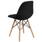 Flash Furniture Elon Series Genoa Black Fabric Chairs with Wooden Legs - 2 Pack-Waterfall Seat reduces pressure on your legs
