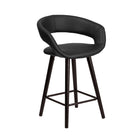Flash Furniture Brynn Series 23.75" High Contemporary Cappuccino Wood Counter Height Stool - Black Vinyl-Contemporary Style Stool