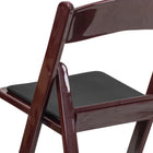 Flash Furniture HERCULES Series Resin Folding Chair with Black Vinyl Padded Seat - Red Mahogany-UV Stabilized Polypropylene Resin