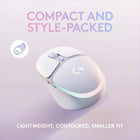 Logitech G705 LightSync RGB Wireless Gaming Mouse - White-Contoured Comfort: Logitech Wireless Mouse with a comfy, compact, and sculpted design features thumb rest, gliding feet, and lightweight maneuverability at only 85 g
