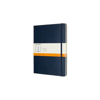 Moleskine Classic Notebook, Extra Large, Ruled, Sapphire Blue, Hard Cover-192 pages, 7.5" x 9.75" Ivory coloured paper
