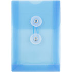 JAM Paper Plastic Envelopes with Button and String Tie - Open End - 4.25" x 6.25" - Blue - 12 Pack -Colour: Blue