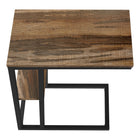 Monarch Specialties 3673 Accent Table - 25"H/Brown Reclaimed-Look/Black Metal-9