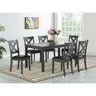 Brassex Gabriel 7-Piece Dining Set, Grey-Includes: Table + 6 chairs