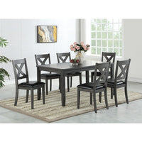 Brassex Gabriel 7-Piece Dining Set, Grey-Includes: Table + 6 chairs