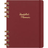 Moleskine Undated Extra Large Hard Cover Spiral Planner - 7.5" x 10" - Crush Cherry-Undated Weekly And Monthly