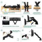 North Bayou 17"-27" Gas-Strut Desktop Dual Monitor Arm - F160-VESA Standard: 75x75, 100x100 mm