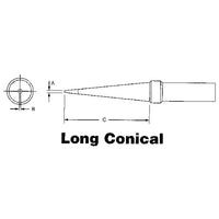 Weller Et Series Tips For Tef891 Soldering Pencil - 12 Pack-ET Series Tips for TEF891 Soldering Pencil, Long Conical