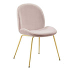 Plata Import Velvet Dining Chair with Gold Legs - Pink-Dining chair