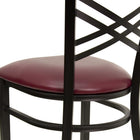 Flash Furniture HERCULES Series Black "X" Back Metal Restaurant Chair - Burgundy Vinyl Seat-2.5'' Thick Foam Padded Seat