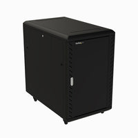 StarTech 18U 32" Deep Server Rack Cabinet with Casters and Leveling Feet-Server rack cabinet w/all metal 4 post cabinet design w/ 18U adjustable depth / casters / leveling feet / removable locking sides/doors