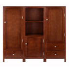 Winsome Brooke 3-Piece Jelly Cupboard Set, Walnut (94357)-Made from solid & composite wood in a walnut finish