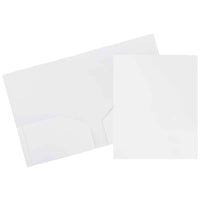 JAM Paper Plastic Heavy Duty Two Pocket Folders, White, 12 Pack (57404dg)-White