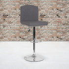 Flash Furniture Bellagio Contemporary Adjustable Height Barstool with Accent Nail Trim - Dark Grey Fabric - 2 Pack-Swivel Seat