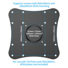 ShoppingAll VESA Adapter for 200x200, 200x100, 100x100, 75x75mm TV & Monitor Mounting Bracket Extension Kit-Simply connect the adapter plate to your mount's VESA plate using the screws and nuts included.
